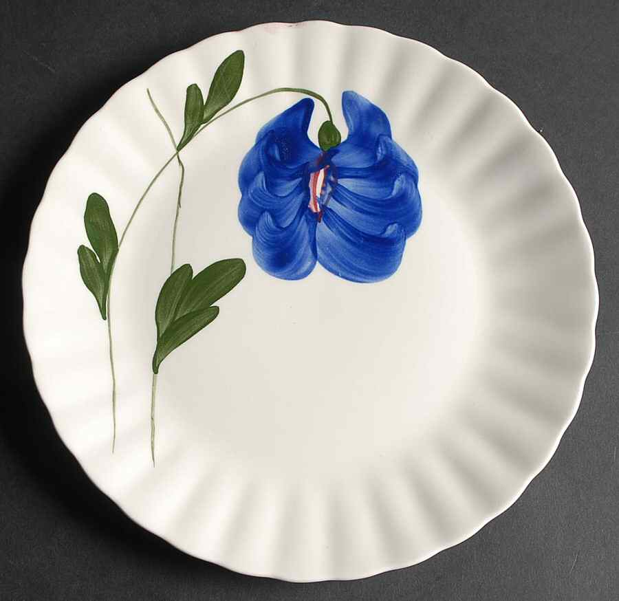 Blue Flower Luncheon Plate by Blue Ridge Southern Pottery-1