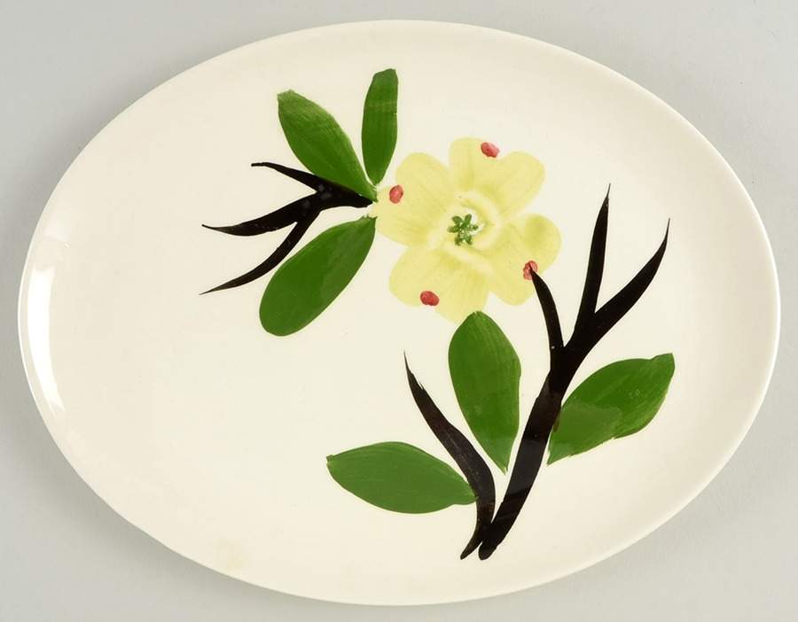 Dixie Dogwood 11" Oval Serving Platter by Blue Ridge Southern Pottery-1
