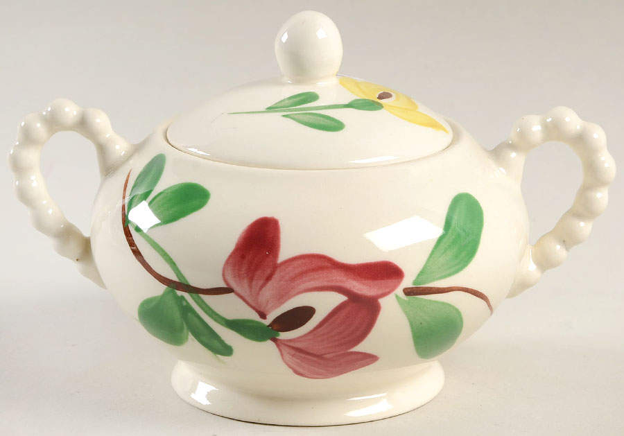 Carnival Sugar Bowl & Lid by Blue Ridge Southern Pottery-1