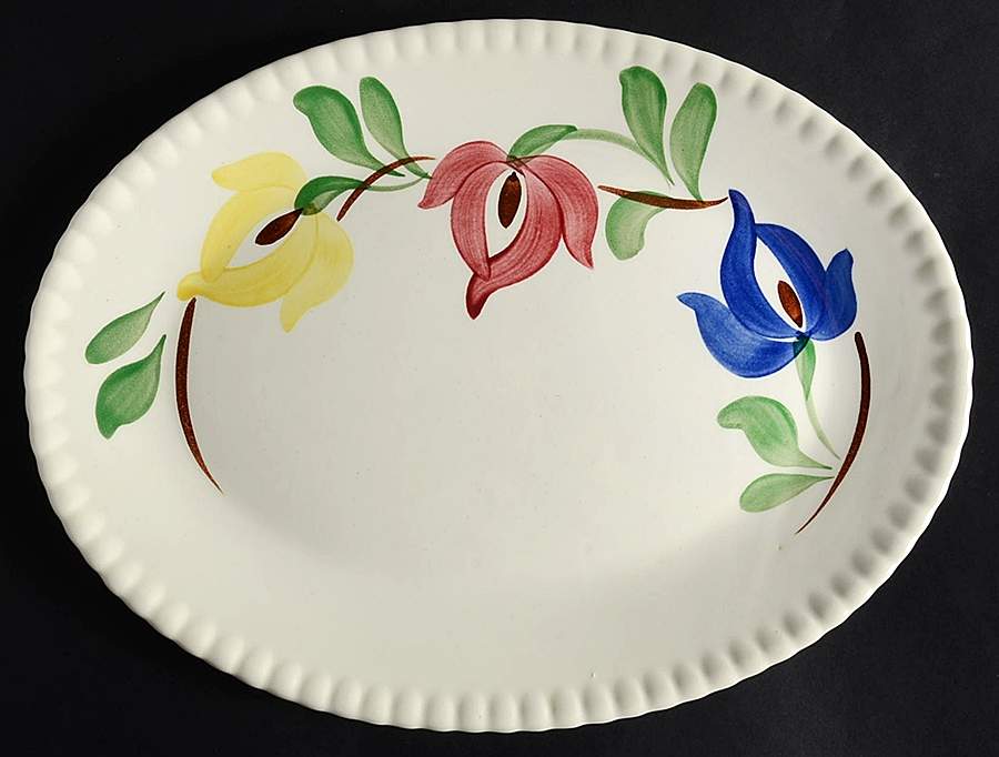 Carnival 11" Oval Serving Platter by Blue Ridge Southern Pottery-1