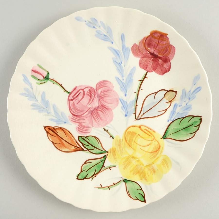 Carol's Roses Luncheon Plate by Blue Ridge Southern Pottery-1