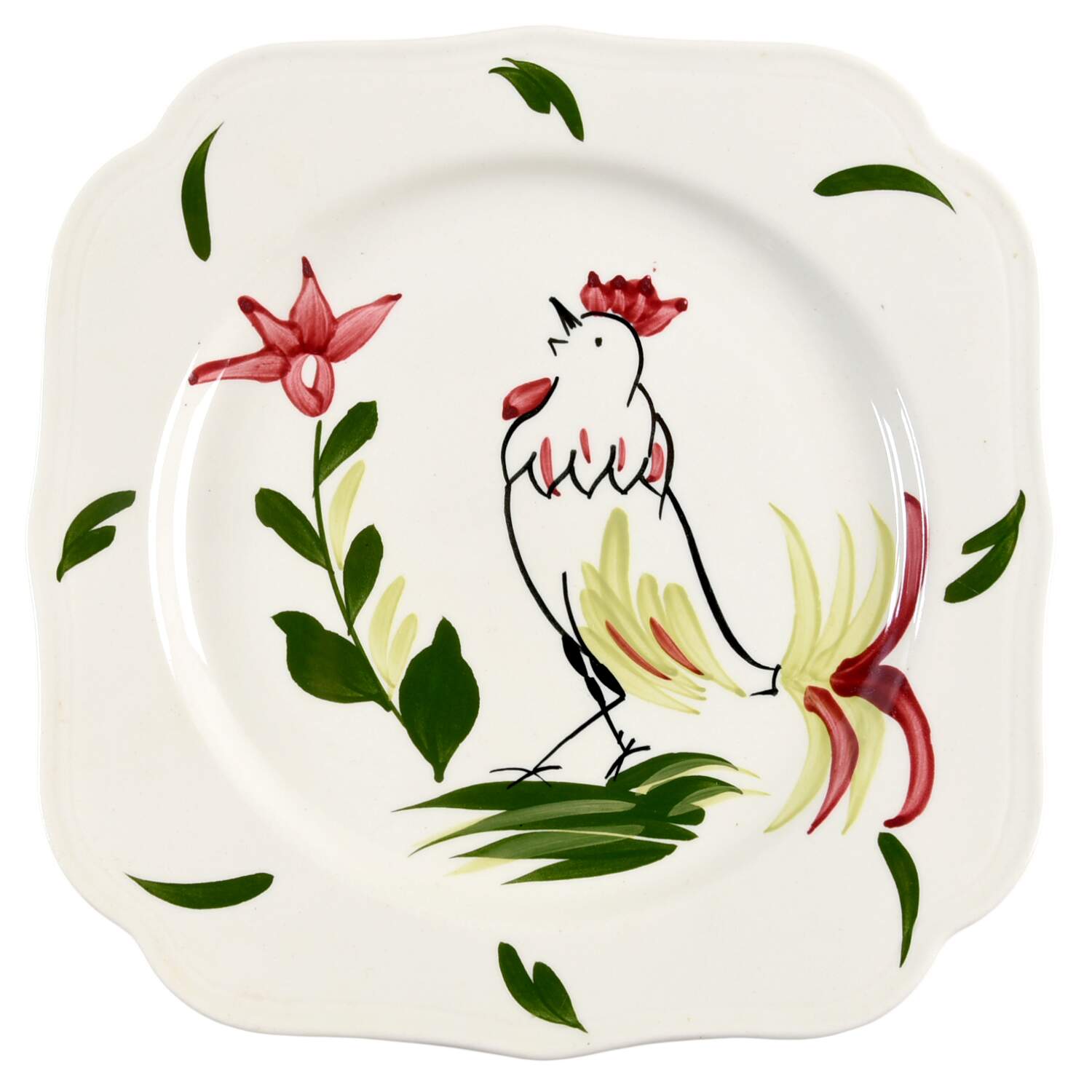 Chanticleer Square Salad Plate by Blue Ridge Southern Pottery-1