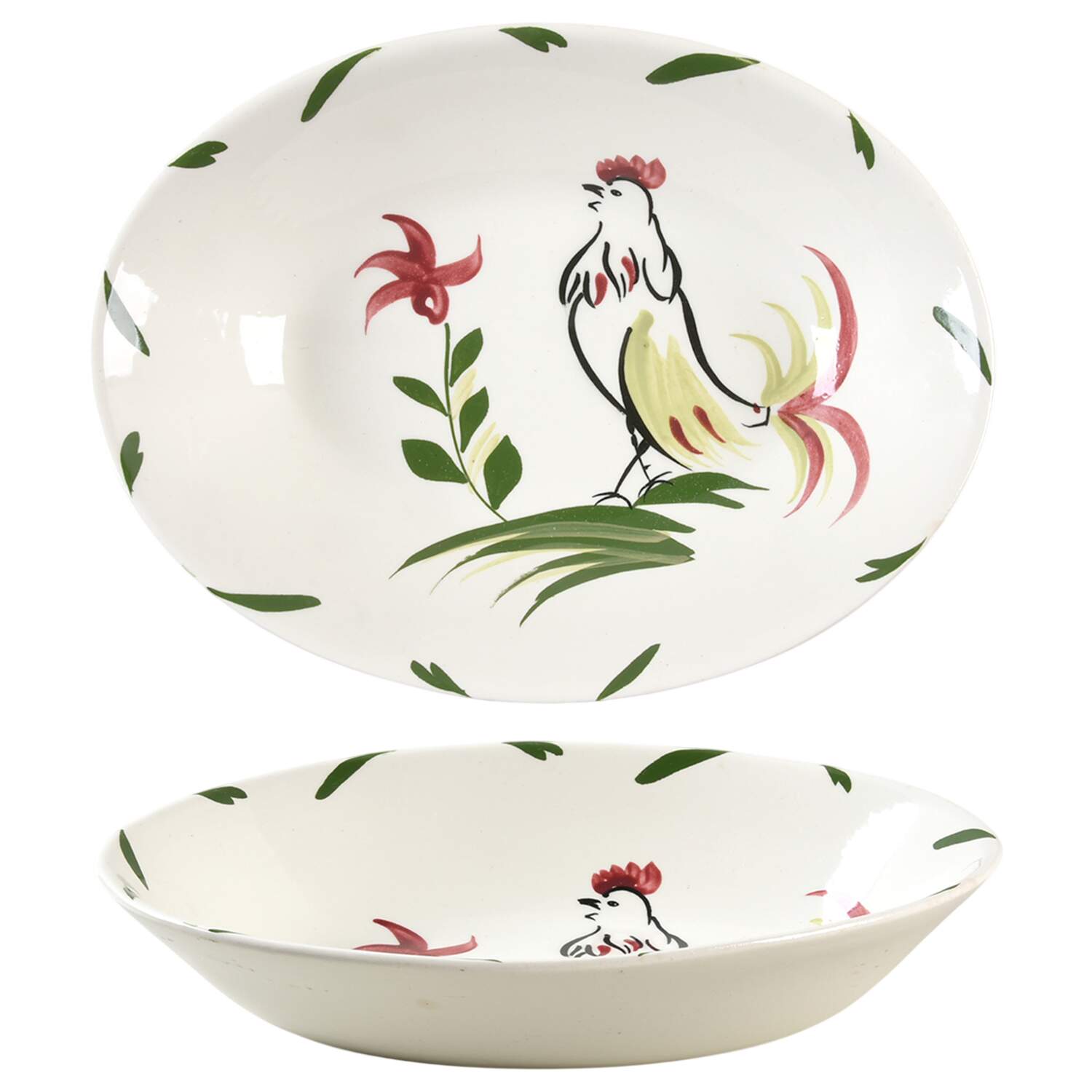Chanticleer 9" Oval Vegetable Bowl by Blue Ridge Southern Pottery-1