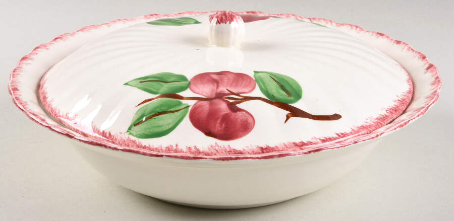 Cherry Bounce Round Covered Vegetable by Blue Ridge Southern Pottery-1