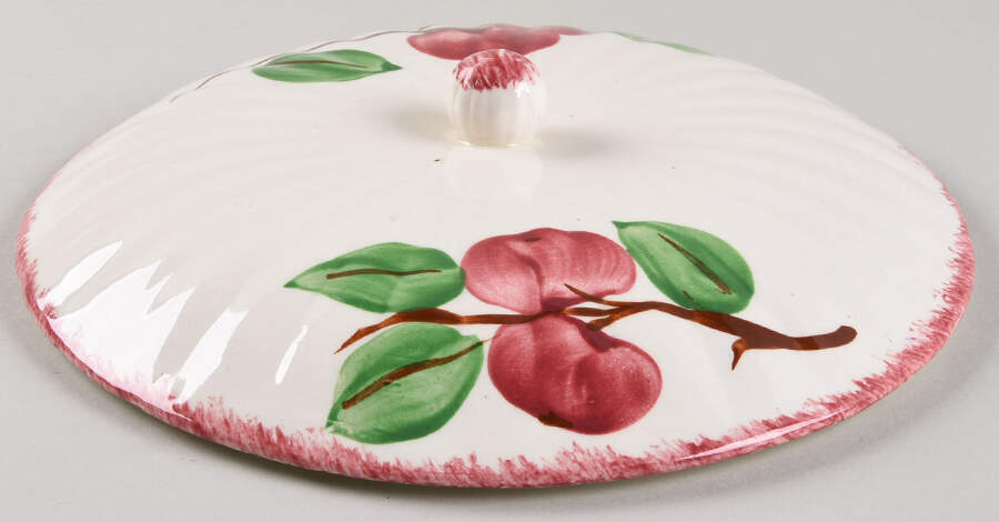 Cherry Bounce Lid for Round Vegetable by Blue Ridge Southern Pottery-1