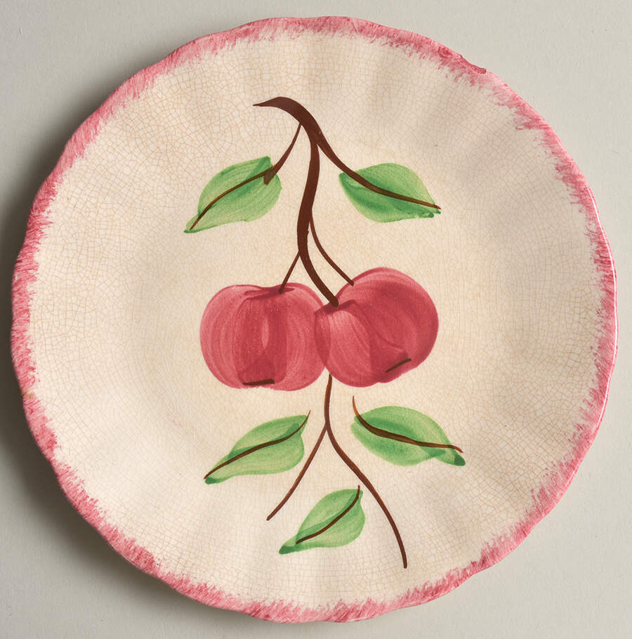 Cherry Bounce Dessert/Pie Plate by Blue Ridge Southern Pottery-1