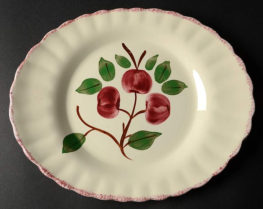 Cherry Bounce 11" Oval Serving Platter by Blue Ridge Southern Pottery-1
