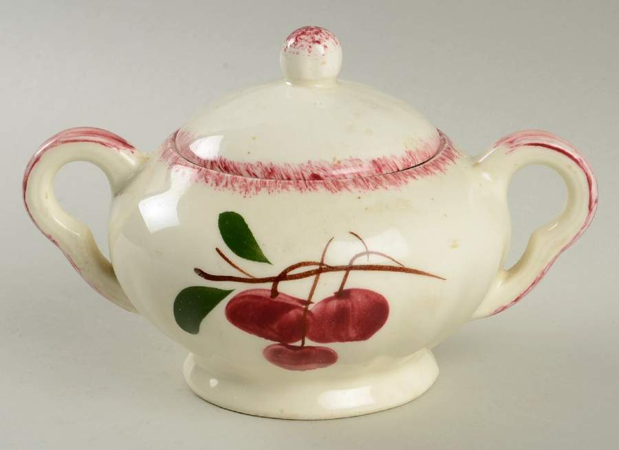 Cherry Cobbler Sugar Bowl & Lid by Blue Ridge Southern Pottery-1