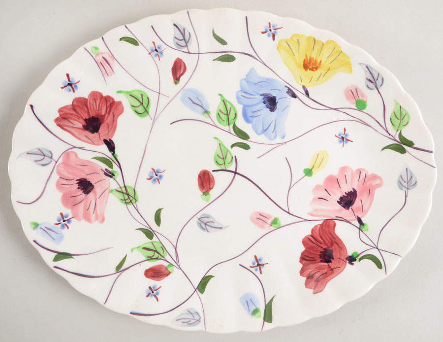 Chintz 11" Oval Serving Platter by Blue Ridge Southern Pottery-1