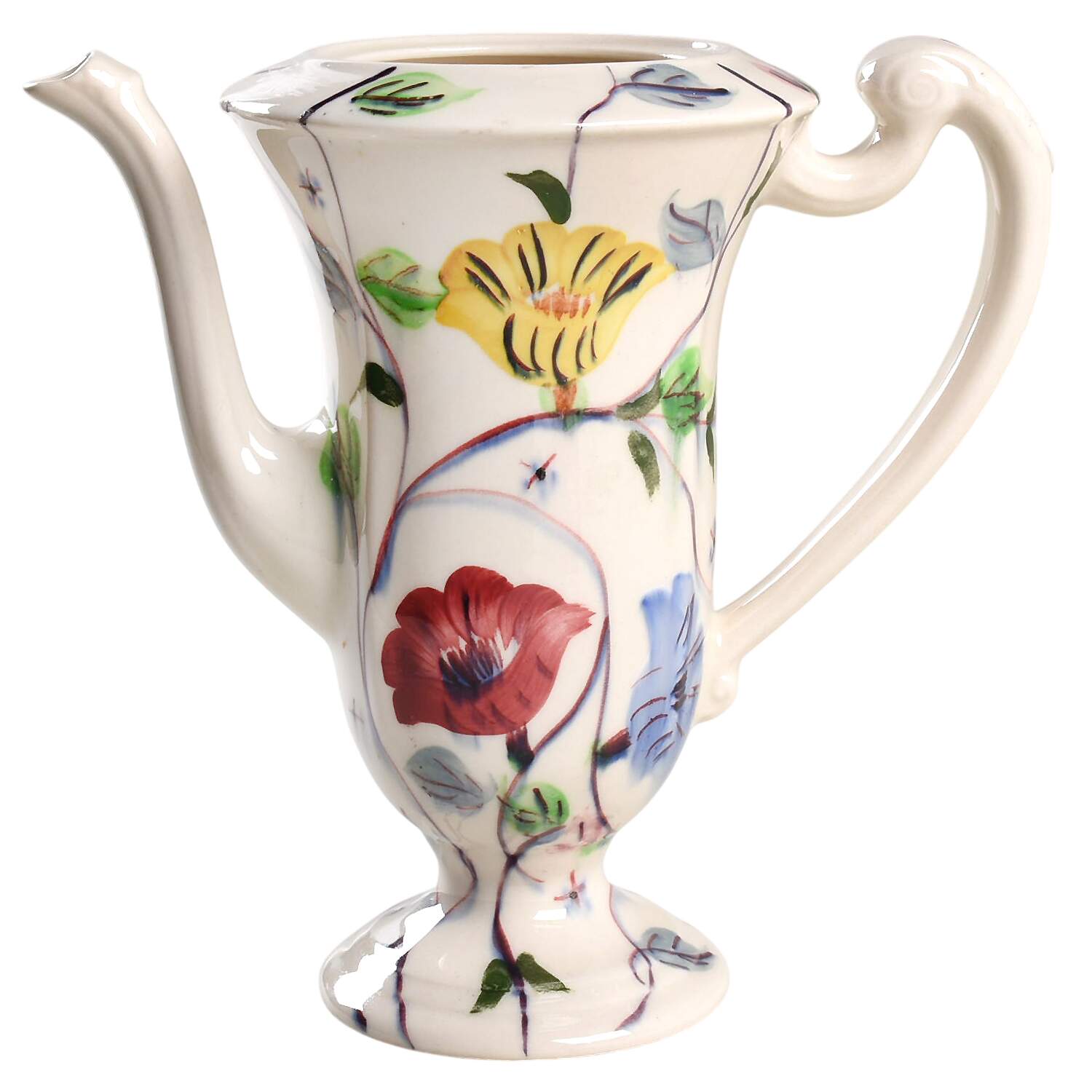 Chintz Chocolate Pot No Lid by Blue Ridge Southern Pottery-1