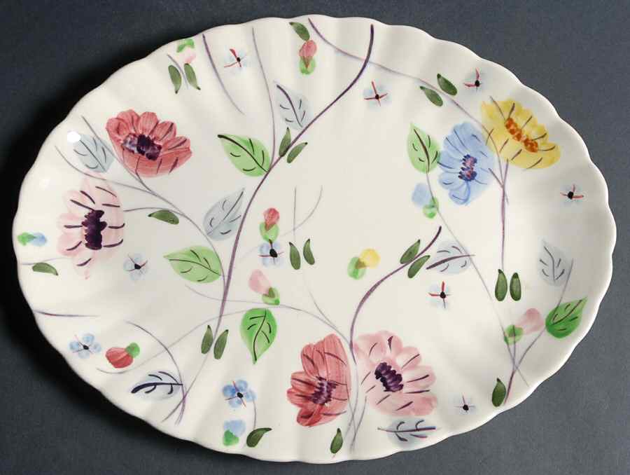 Chintz 13" Oval Serving Platter by Blue Ridge Southern Pottery-1