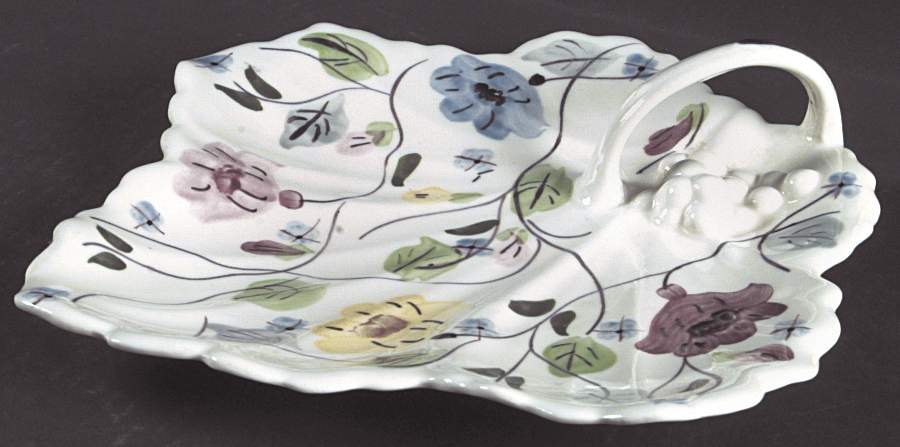 Chintz Handled Leaf Dish by Blue Ridge Southern Pottery-1