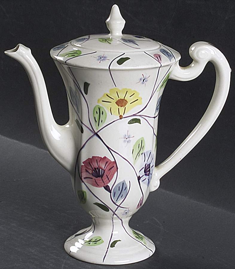 Chintz Chocolate Pot & Lid by Blue Ridge Southern Pottery-1