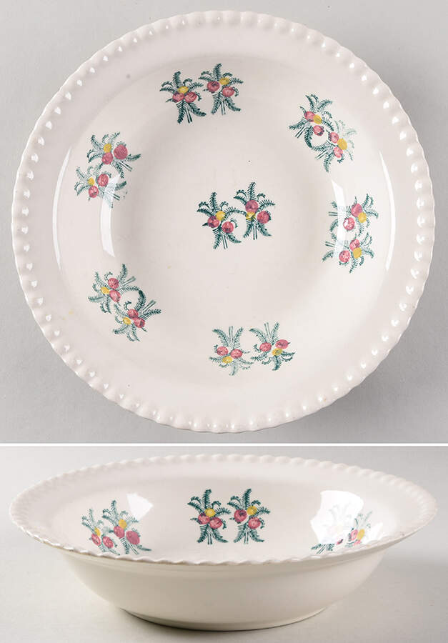 Christmas Ornament 9" Round Vegetable Bowl by Blue Ridge Southern Pottery-1