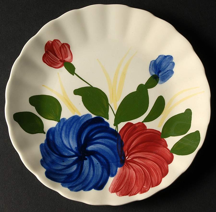 Chrysanthemum Dessert/Pie Plate by Blue Ridge Southern Pottery-1