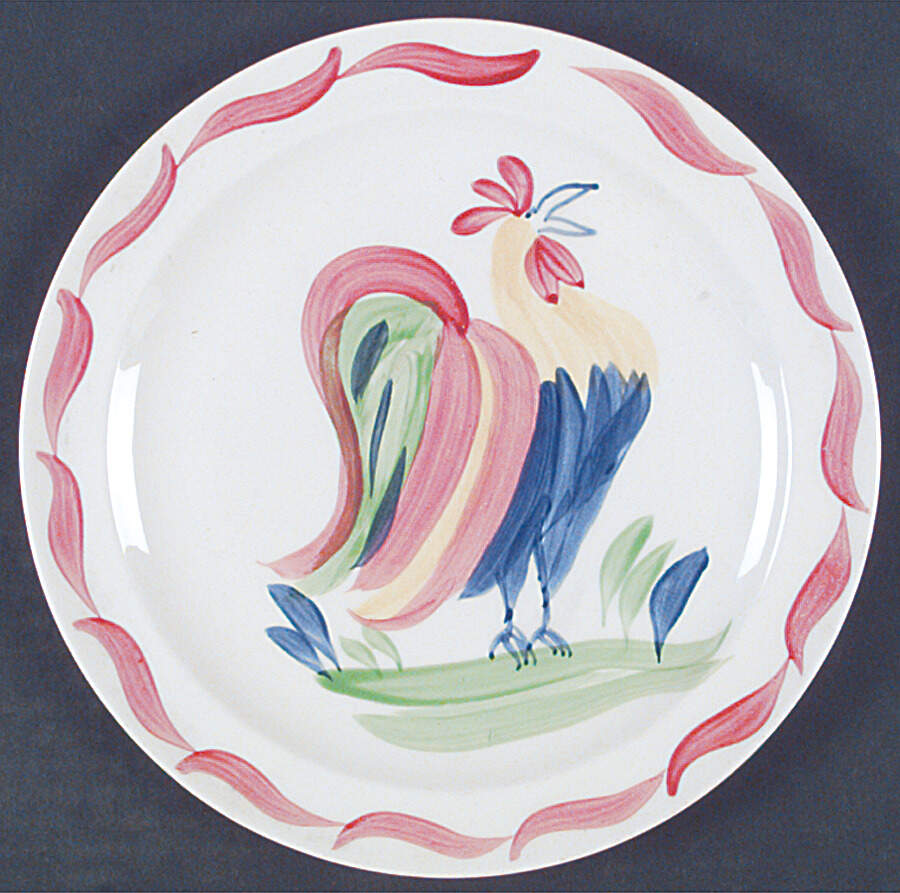 Cocky Locky Salad Plate by Blue Ridge Southern Pottery-1