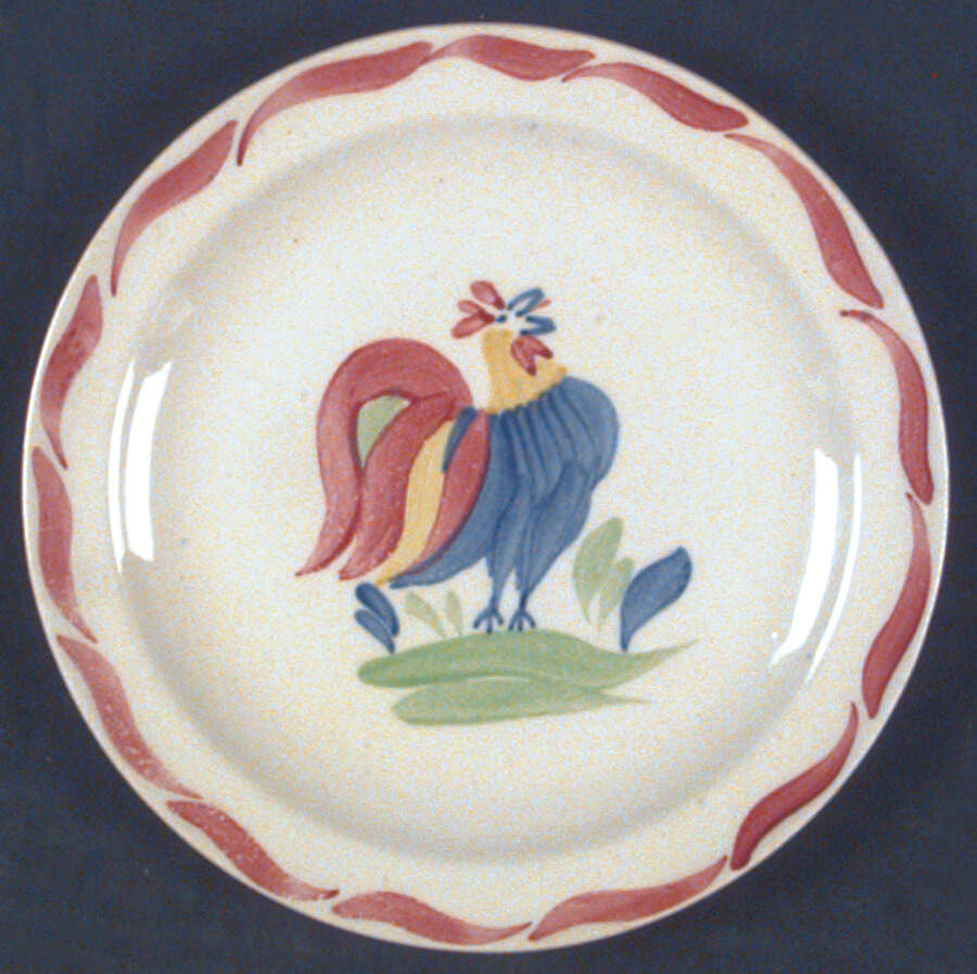 Cocky Locky Bread & Butter Plate by Blue Ridge Southern Pottery-1