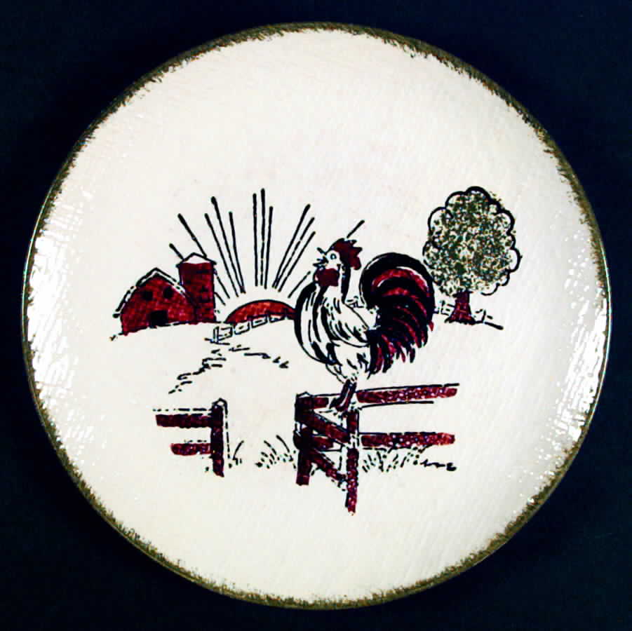 Cock o' the Morn' Dinner Plate by Blue Ridge Southern Pottery-1