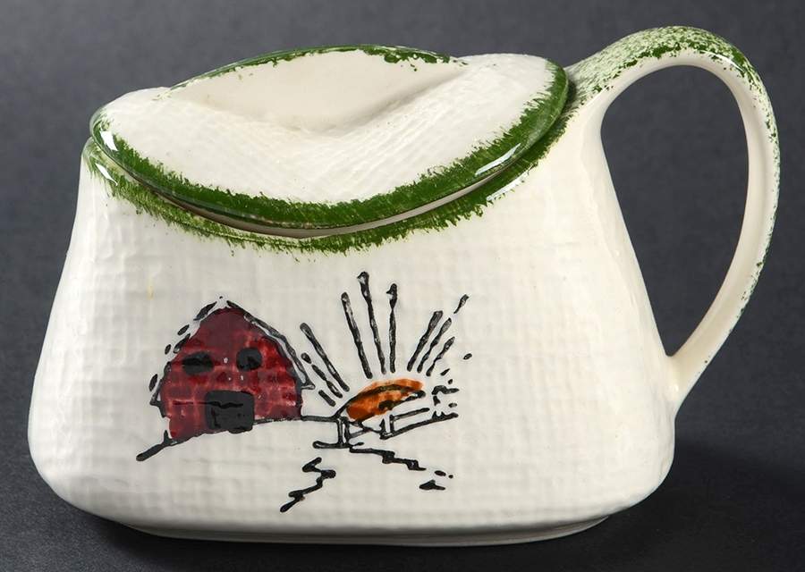 Cock o' the Morn' Sugar Bowl & Lid by Blue Ridge Southern Pottery-1