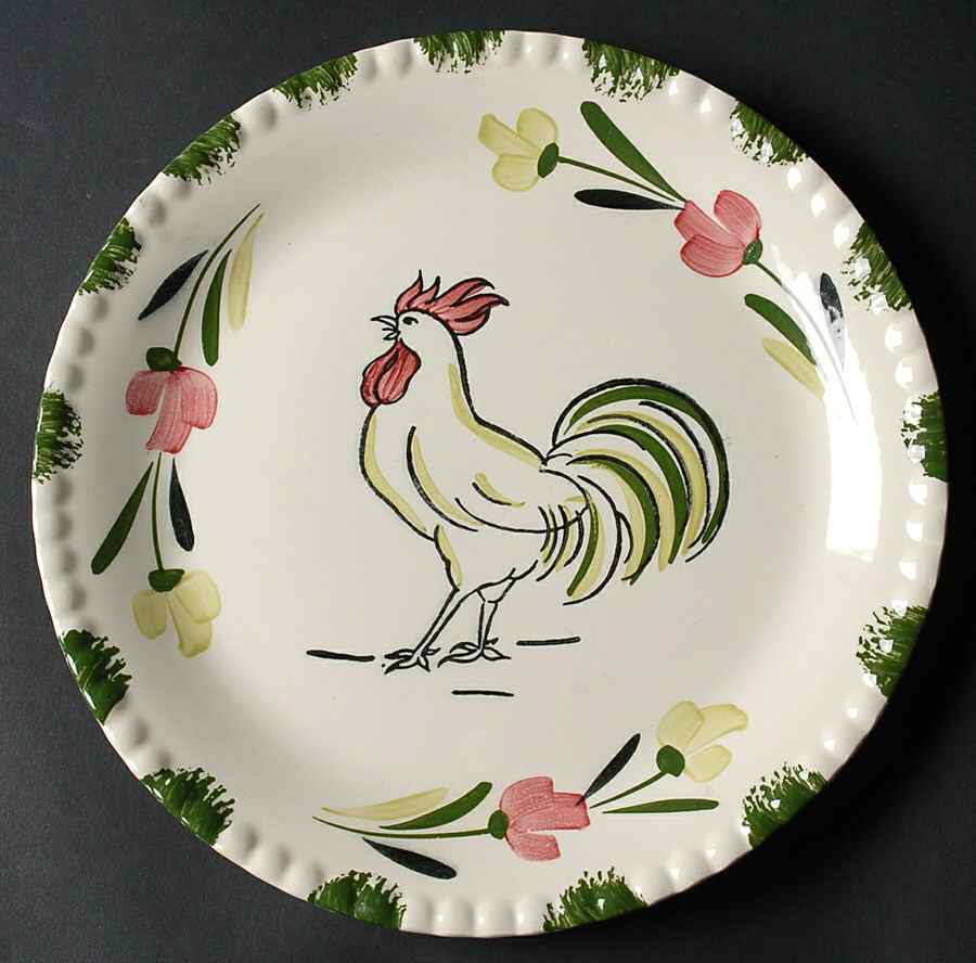 Cock o' the Walk Luncheon Plate by Blue Ridge Southern Pottery-1