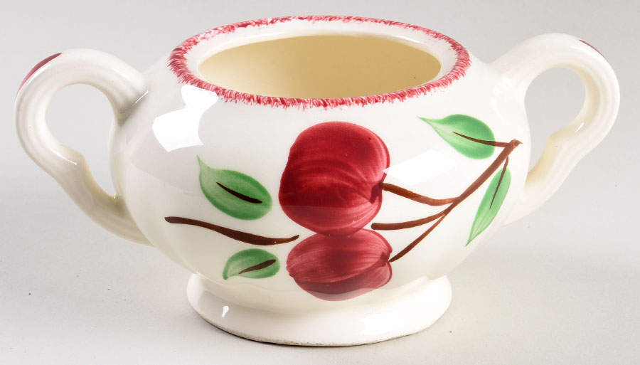 Crab Apple Sugar Bowl No Lid by Blue Ridge Southern Pottery-1