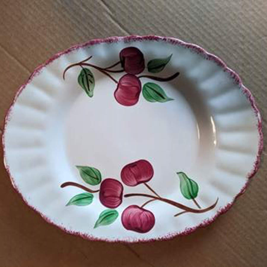Crab Apple 9" Oval Serving Platter by Blue Ridge Southern Pottery-1