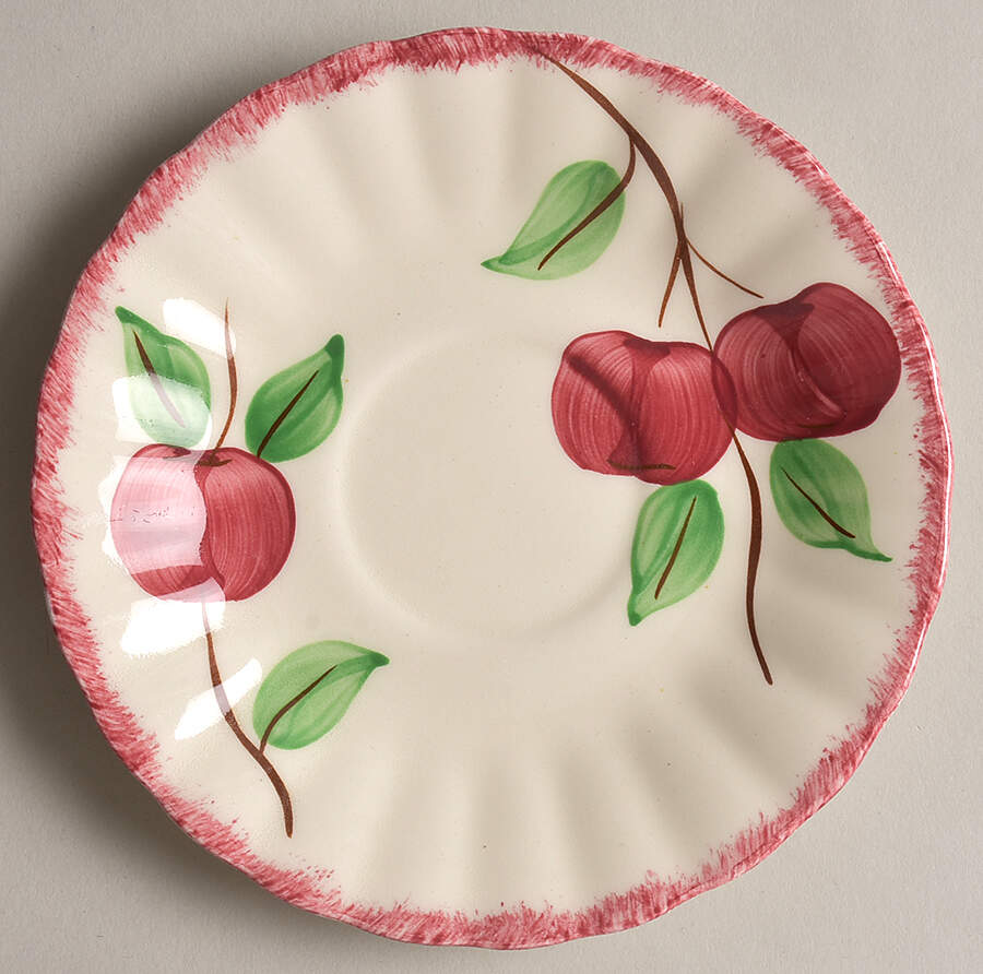Crab Apple Saucer for Footed Cup by Blue Ridge Southern Pottery-1