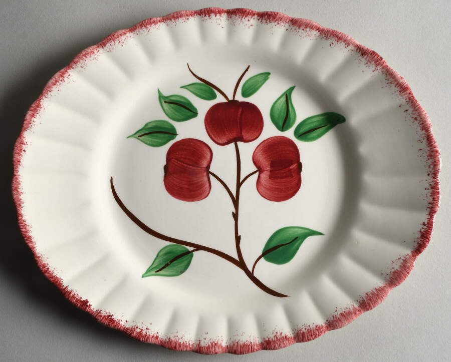 Crab Apple 10" Oval Serving Platter by Blue Ridge Southern Pottery-1