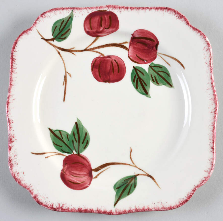 Crab Apple Square Salad Plate by Blue Ridge Southern Pottery-1