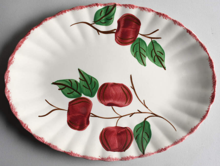 Crab Apple 11" Oval Serving Platter by Blue Ridge Southern Pottery-1