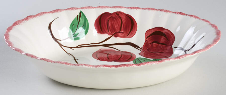 Crab Apple 9" Oval Vegetable Bowl by Blue Ridge Southern Pottery-1