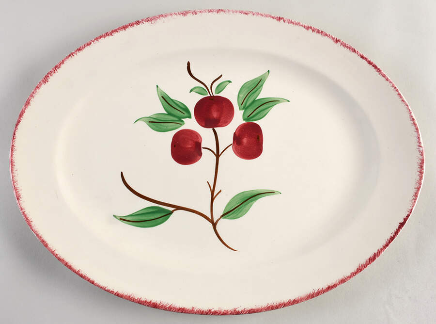 Crab Apple 17" Oval Serving Platter by Blue Ridge Southern Pottery-1