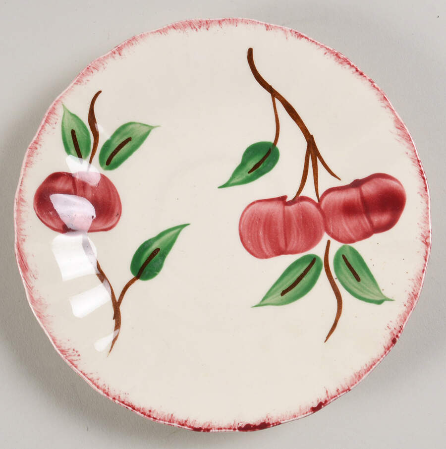 Crab Apple Saucer for Footed Cup by Blue Ridge Southern Pottery-1