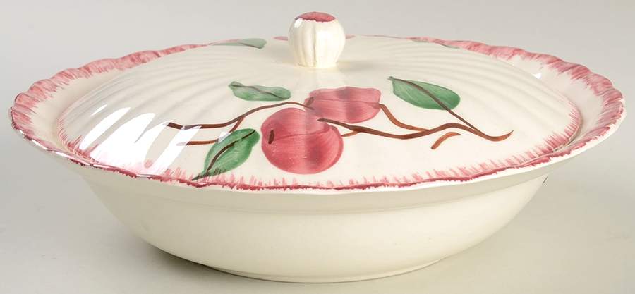 Crab Apple Round Covered Vegetable by Blue Ridge Southern Pottery-1