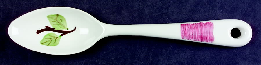 Crab Apple Salad Serving Spoon, Solid Piece by Blue Ridge Southern Pottery-1