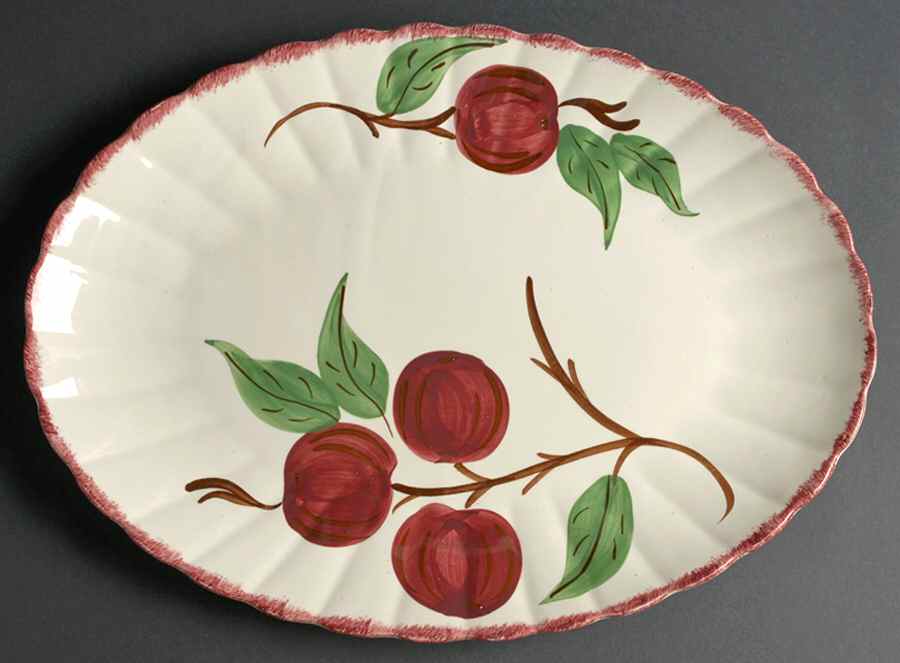 Crab Apple 15" Oval Serving Platter by Blue Ridge Southern Pottery-1