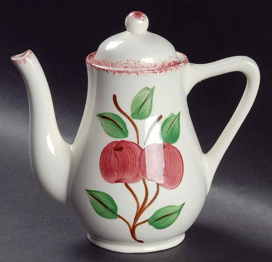 Crab Apple Mini Coffee Pot & Lid by Blue Ridge Southern Pottery-1