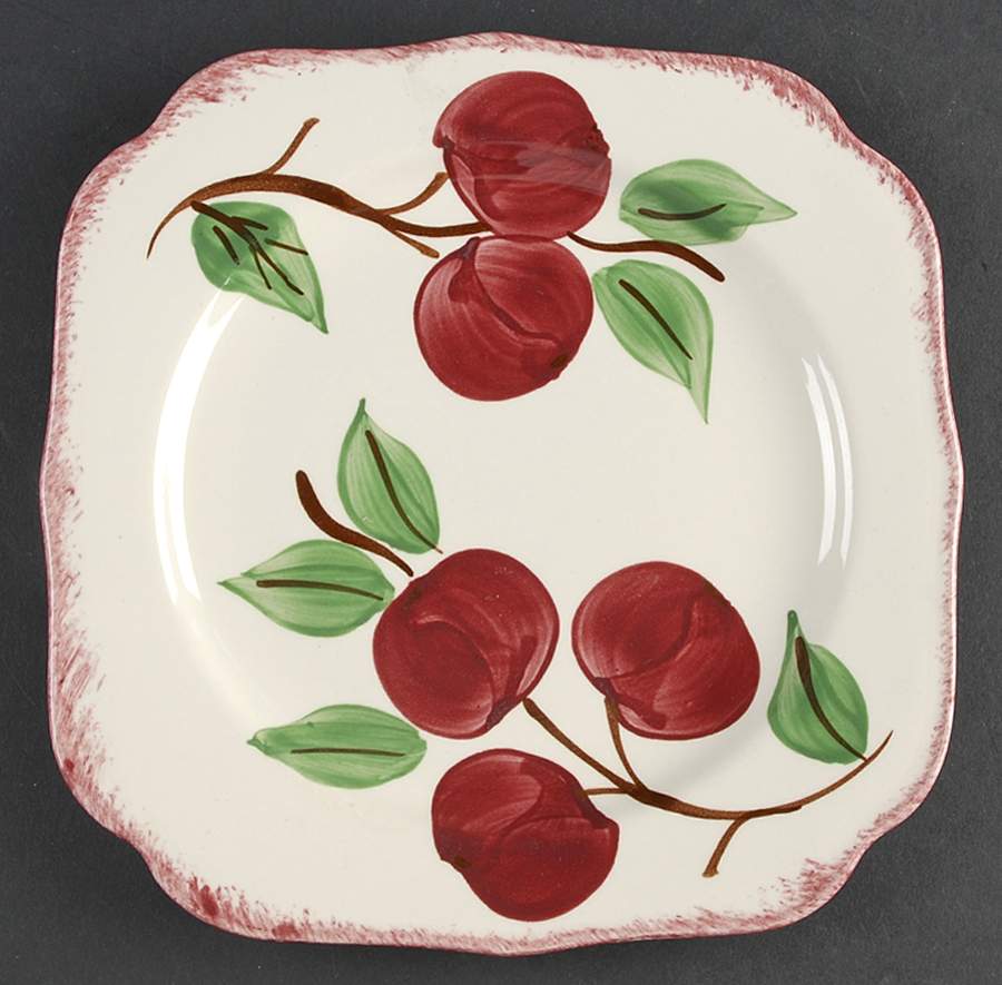 Crab Apple Square Salad Plate by Blue Ridge Southern Pottery-1