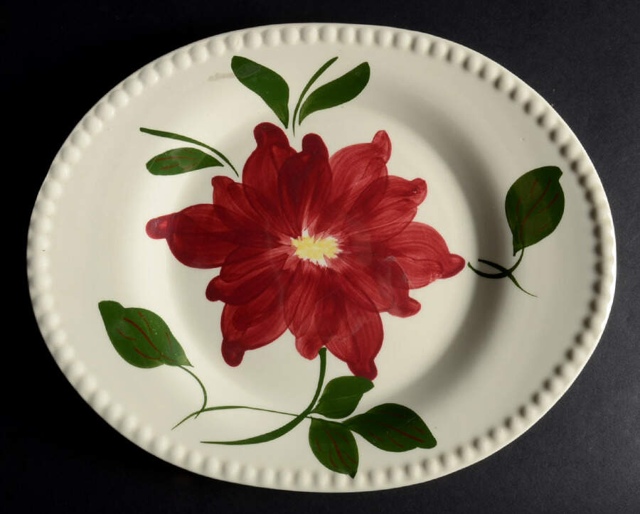 Dahlia 12" Oval Serving Platter by Blue Ridge Southern Pottery-1