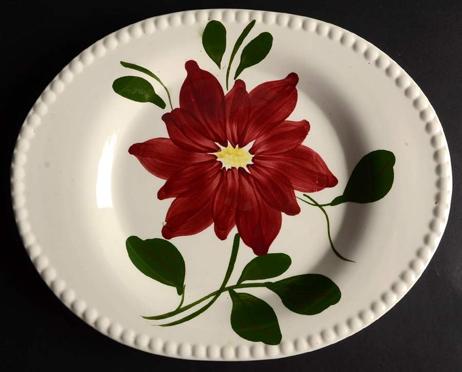 Dahlia 11" Oval Serving Platter by Blue Ridge Southern Pottery-1