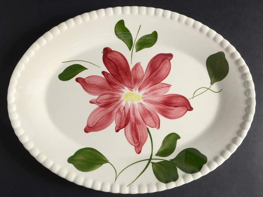 Dahlia 13" Oval Serving Platter by Blue Ridge Southern Pottery-1