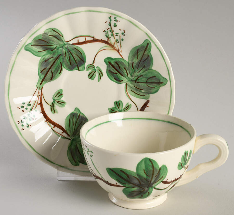 Dewberry Footed Cup & Saucer Set by Blue Ridge Southern Pottery-1
