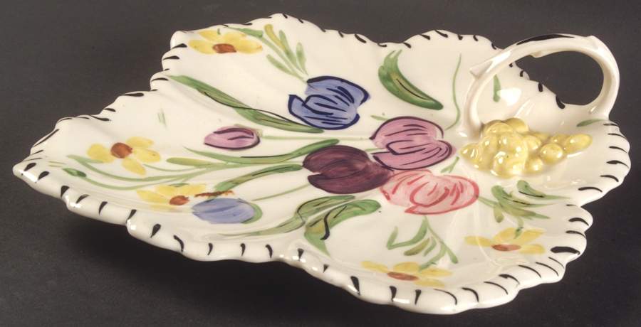 Easter Parade Handled Leaf Dish by Blue Ridge Southern Pottery-1