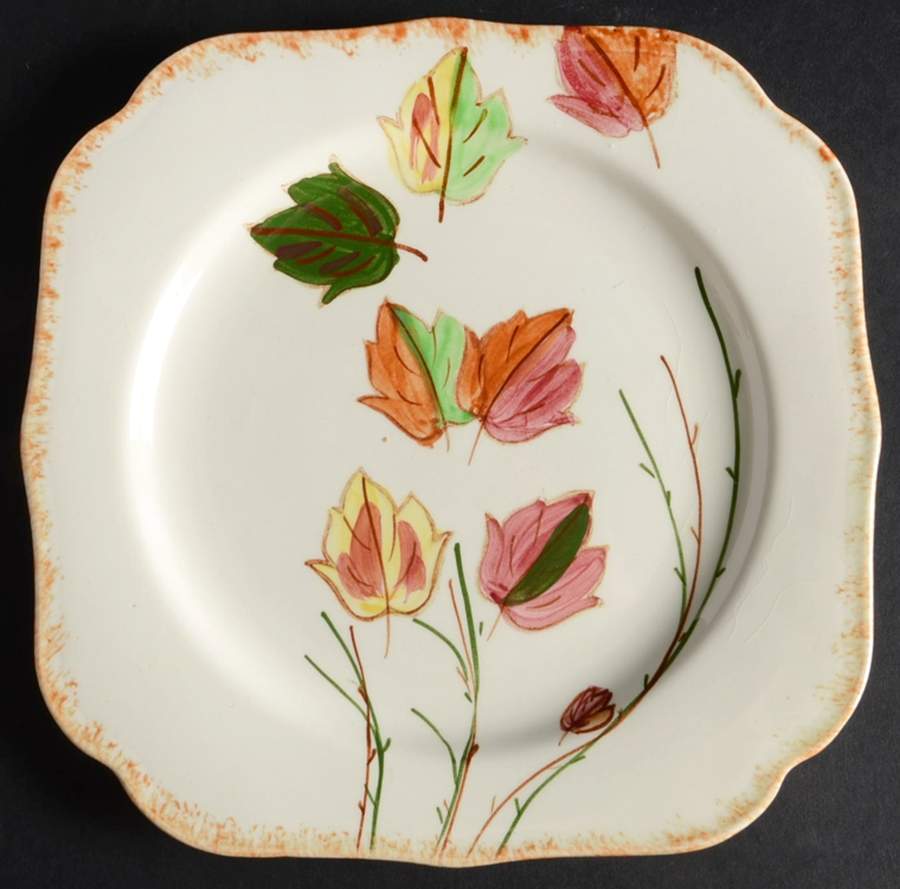 Falling Leaves Square Dessert Plate by Blue Ridge Southern Pottery-1
