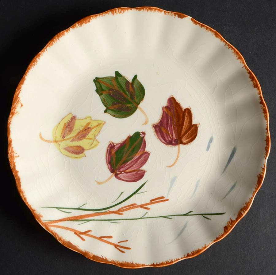 Falling Leaves Dessert/Pie Plate by Blue Ridge Southern Pottery-1