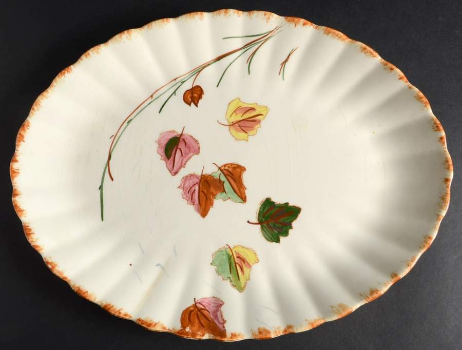 Falling Leaves 13" Oval Serving Platter by Blue Ridge Southern Pottery-1