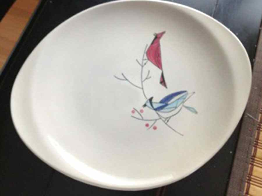 Feathered Friends 13" Oval Serving Platter by Blue Ridge Southern Pottery-1