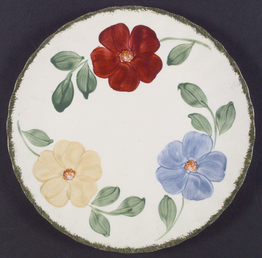 Flower Ring Dinner Plate by Blue Ridge Southern Pottery-1