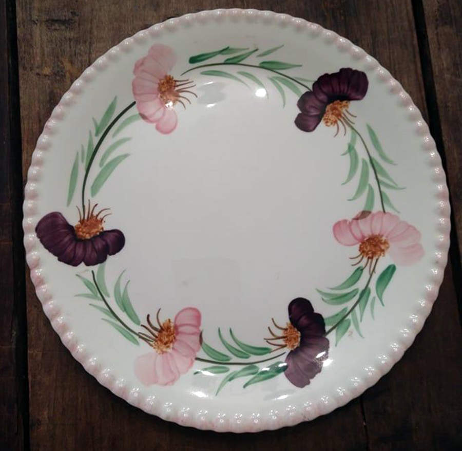 Flower Wreath Dinner Plate by Blue Ridge Southern Pottery-1