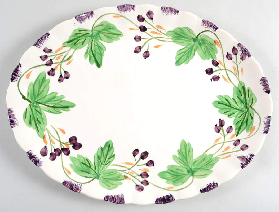 Fox Grape 13" Oval Serving Platter by Blue Ridge Southern Pottery-1